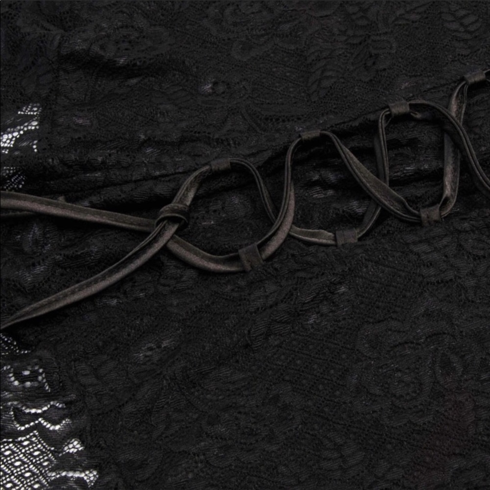 NEW Black Lace Hooded Corset Layering Coverup - Picture 6 of 6